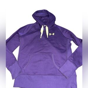 Women's Armour Fleece Storm Hoodie Purple and Neon Green S